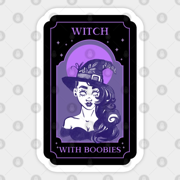 Witch With Boobies Sticker by Stylecombinator